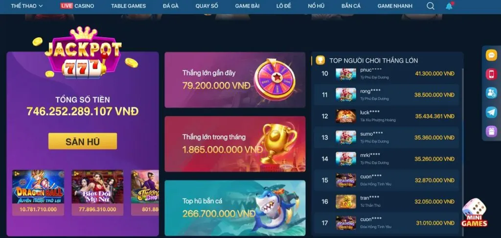 Người chơi thắng Jackpot trên điện thoại